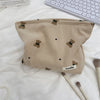 Corduroy Bear Print Makeup Bag – Large Capacity Cosmetic Organizer