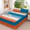 Elegant Elastic Fitted Bed Sheet Set with Lace Skirt and Pillowcases