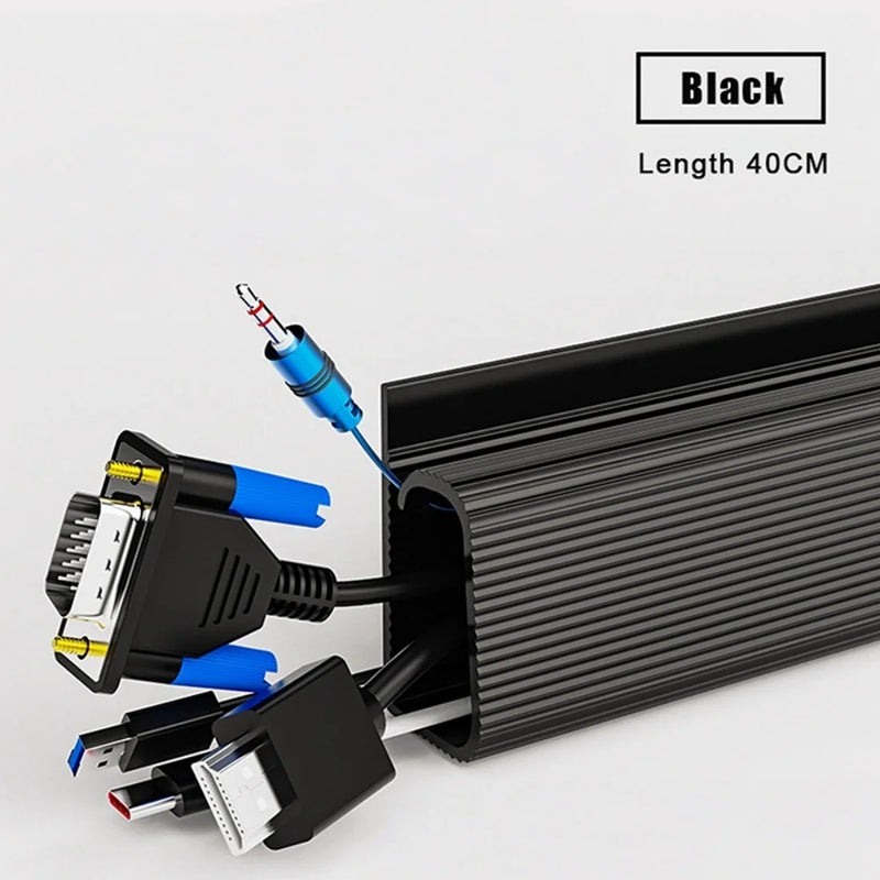 Under-Desk Cable Organizer with Self-Adhesive Backing
