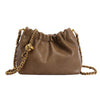 PU Leather Pleated Hobo Crossbody Bag