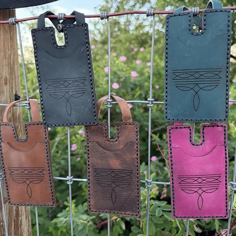 Vintage Western Boot Wallet with Snap Closure