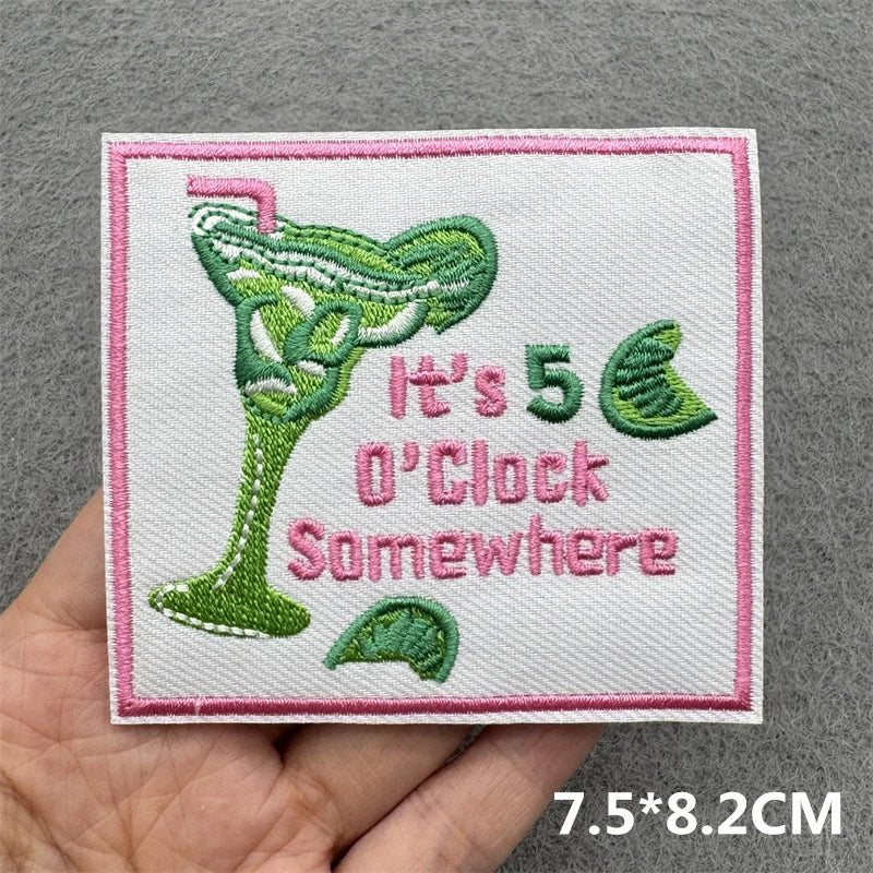 Pink Embroidered Iron-On Letter Patches for Clothing & Accessories