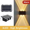 A solar powered LED wall light featuring a photovoltaic panel and warm white illumination.