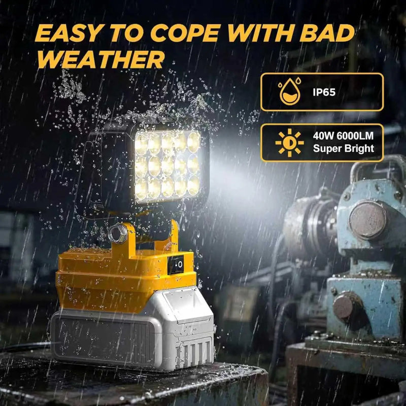 18V Cordless LED Work Light with Dual USB Charging
