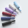 A collection of six windproof travel umbrellas in various pastel colors including light blue, purple, pink, white, and gray, 