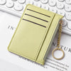 Slim Zippered Card Wallet for Women - Compact Multi-Slot Purse