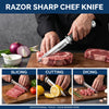 Versatile Kitchen Knife with Wooden Handle and Leather Sheath
