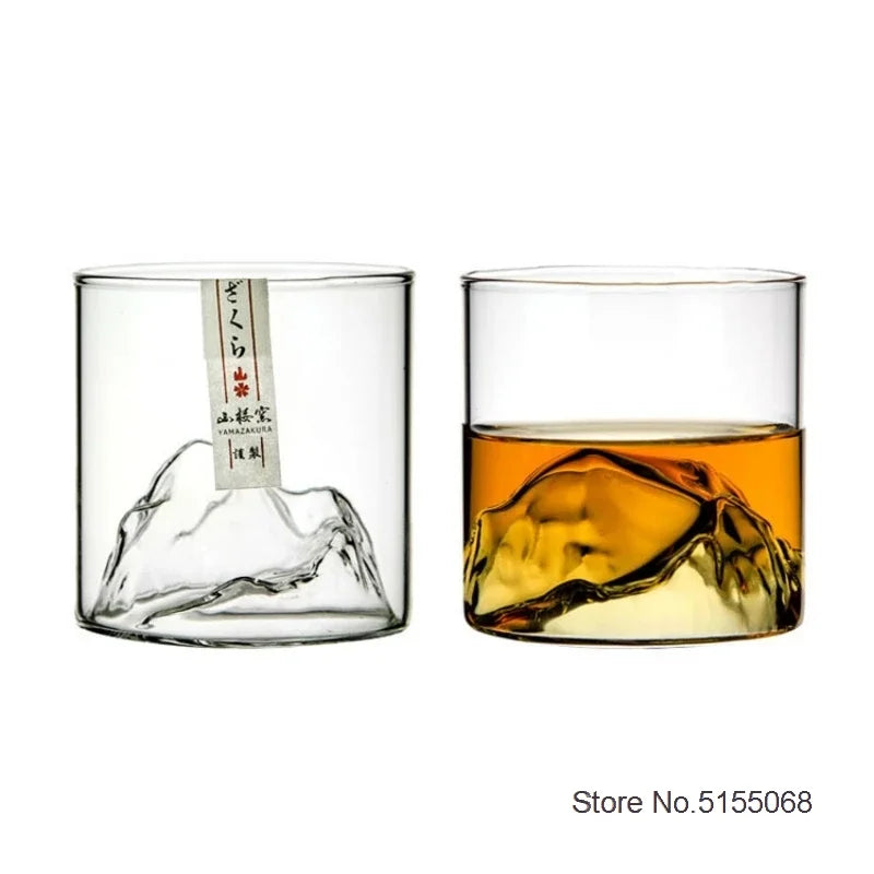 3D Mountain Whiskey Glass