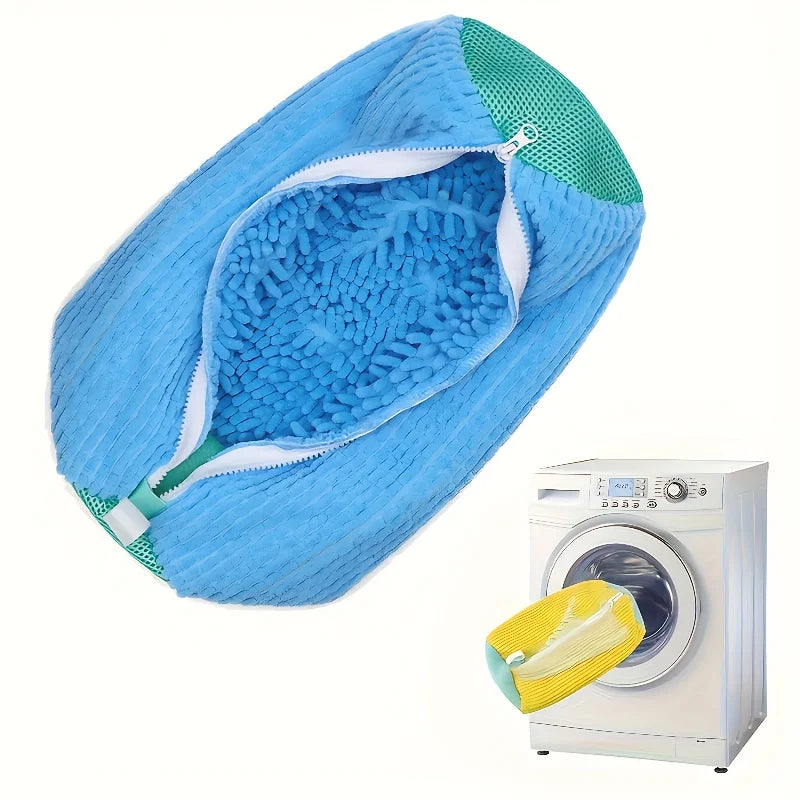 Mesh Shoe Wash Bag with Soft Fluff Lining