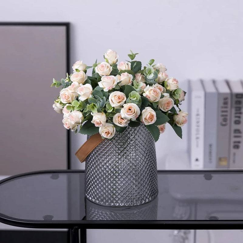 Silk Rose & Eucalyptus Floral Arrangement