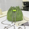 Rhinestone Bucket Crossbody Bag with Detachable Chain Strap