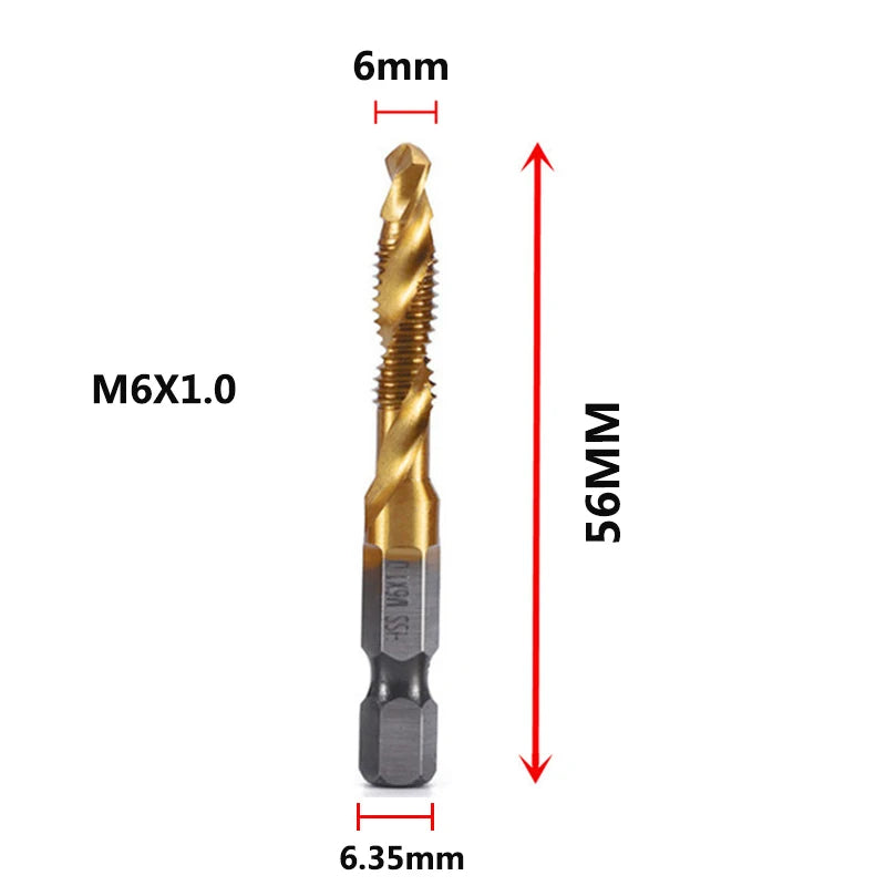 Metric Thread Tap Set - Titanium Coated HSS Drill Bits