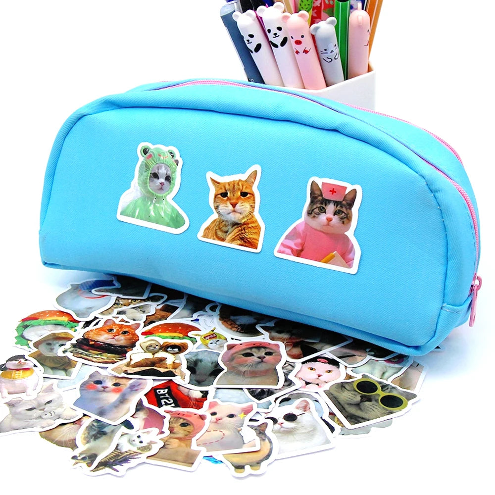 Funny Cat Sticker Pack for Laptops, Water Bottles & More