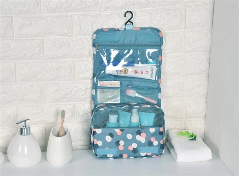 Floral Print Waterproof Hanging Travel Toiletry Bag