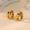 Boucles d'oreilles créoles en zircon cubique ton or