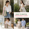 Striped Knit Mini Bucket Tote Bag