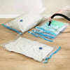 Vacuum compression bags for clothes and bedding showing various fabric items being packaged.