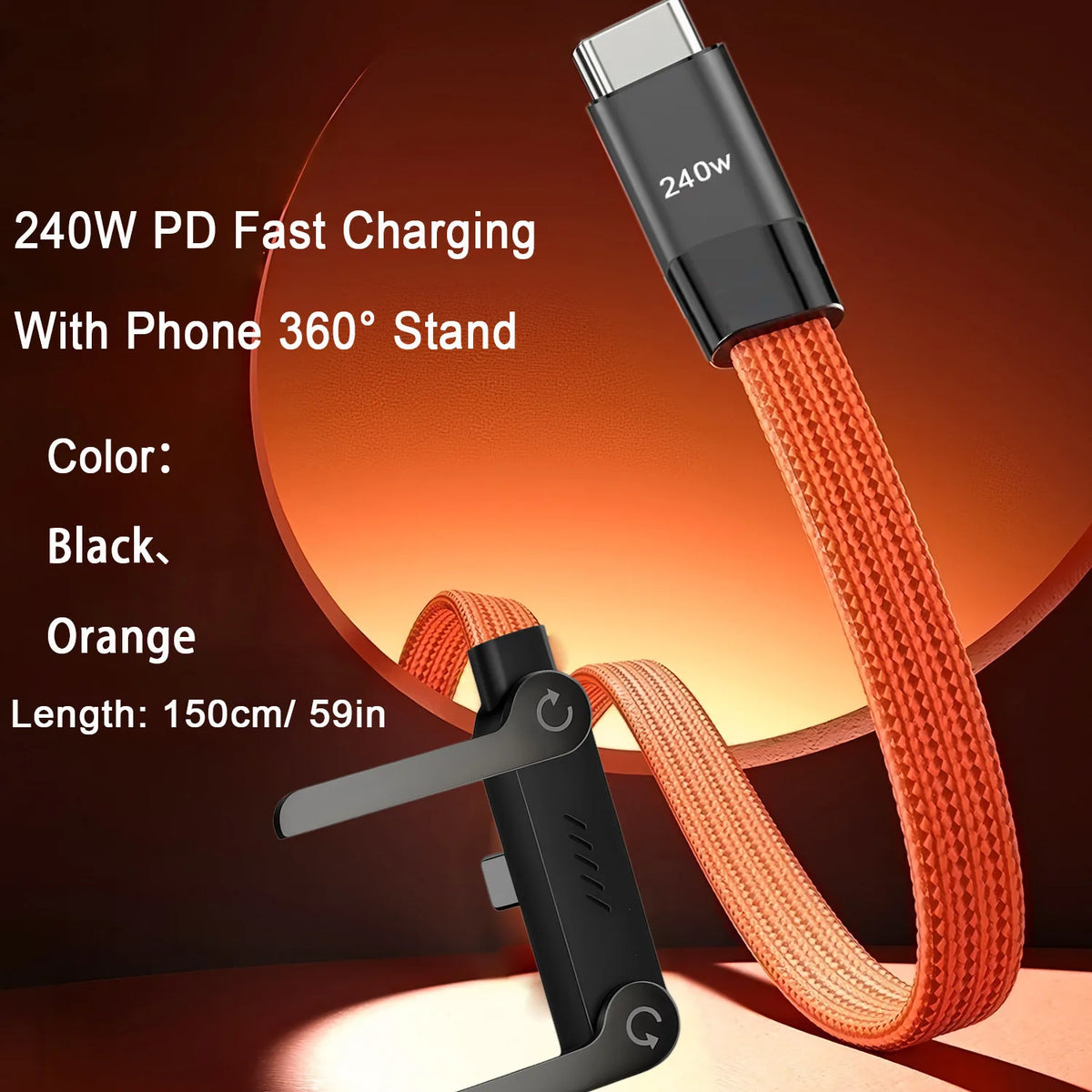 2-in-1 Foldable Charging Stand with Fast-Charge Cable