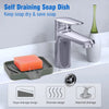 Silicone Drain Soap Dish with Anti-Slip Base