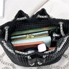 Rhinestone Bucket Crossbody Bag with Detachable Chain Strap