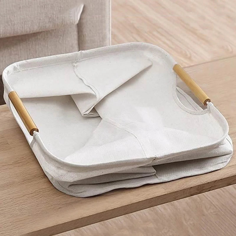 Foldable Cotton Laundry Basket with Handles