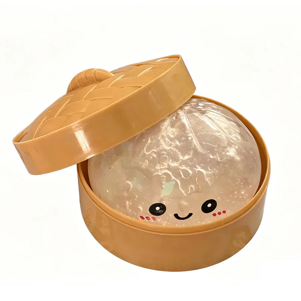 Glitter Dumpling Squishy Toy with Steamer Box