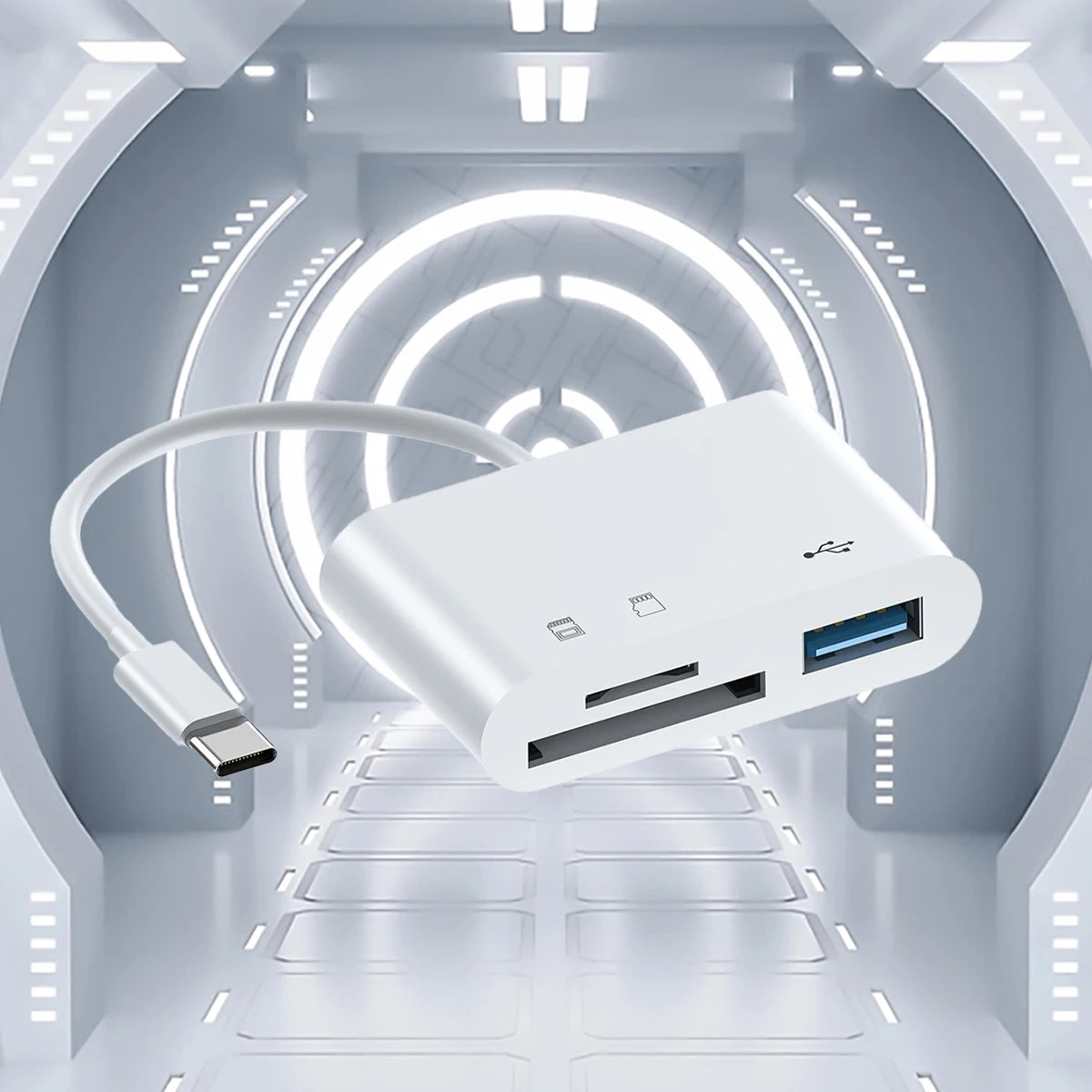 3-in-1 USB-C Card Reader for Smartphones and Laptops