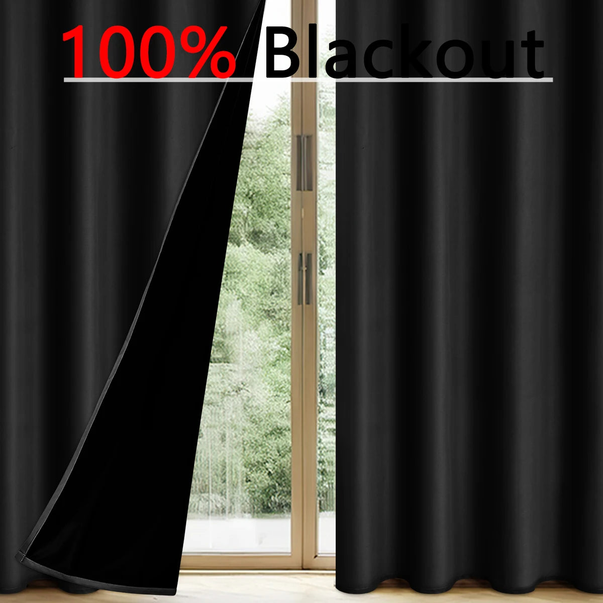 100% Blackout Solid Color Curtains for Bedroom and Living Room
