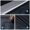 Three panels showing a high-density waterproof and breathable polyester car cover with scratch and tear resistance.