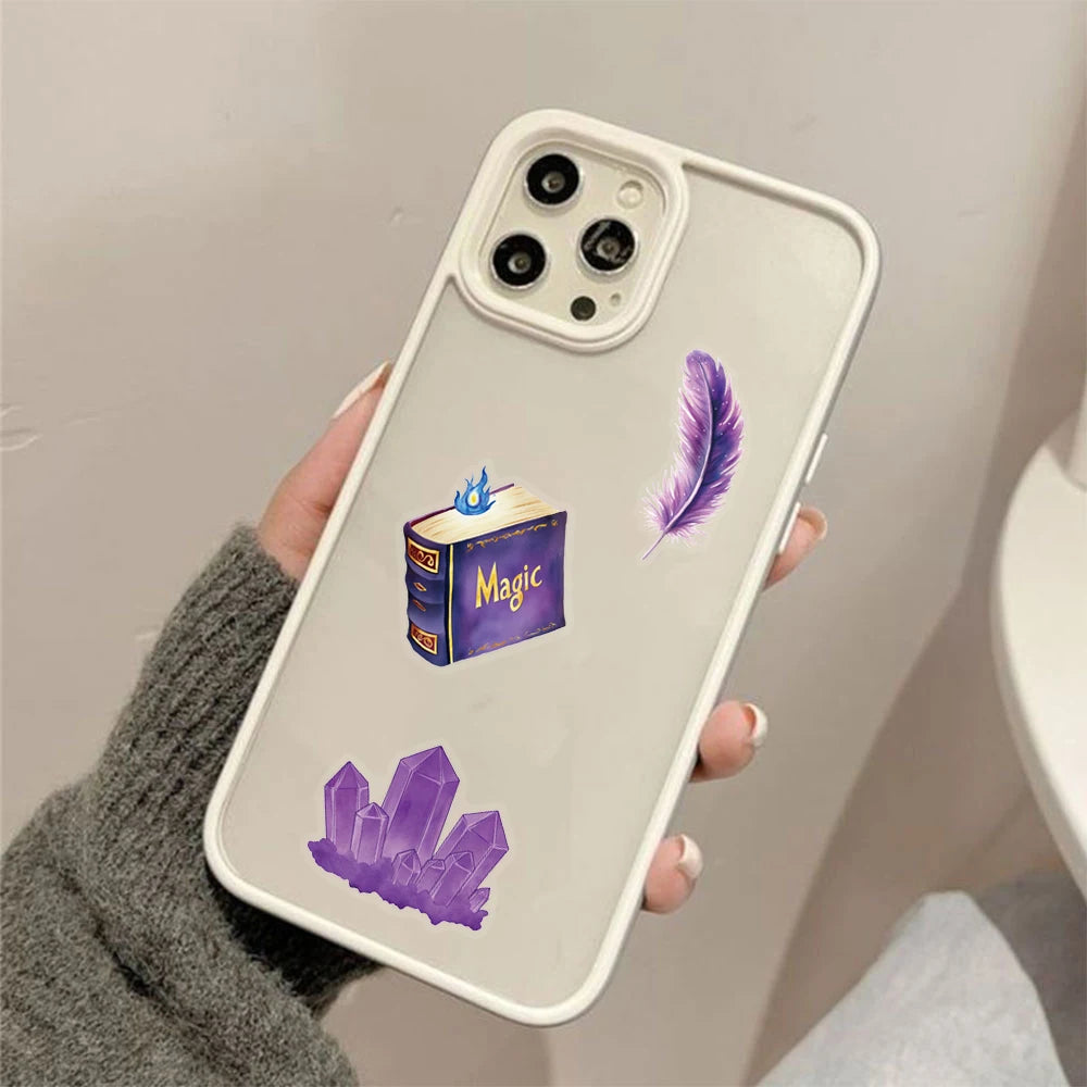 Purple Witch Magic Sticker Pack – 50 Waterproof Vinyl Decals