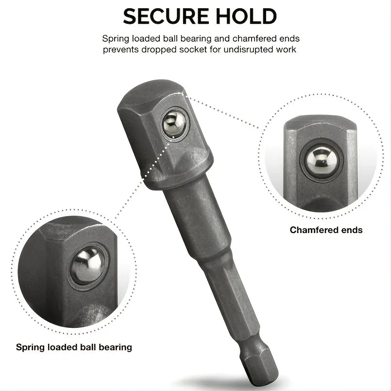 Impact Driver Socket Adapter Set with Hex Shank Extension