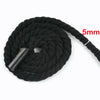 Black natural twisted cotton cord with a 5mm diameter visible on the end.