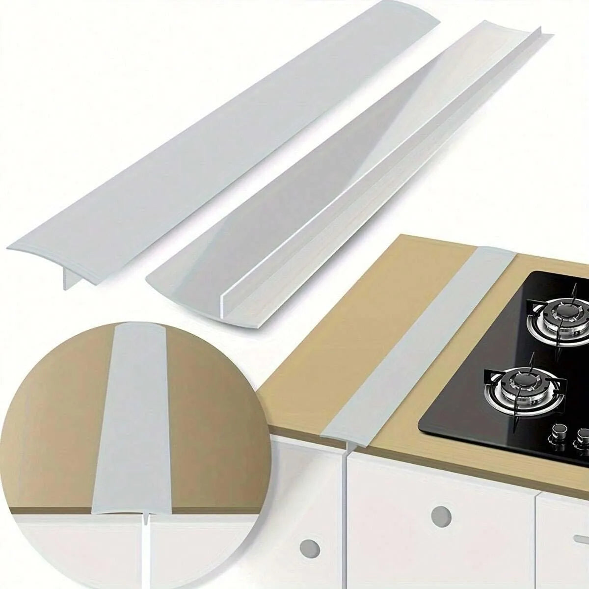 Kitchen Gas Stove Gap Sealing Strip - Silicone Anti-Grease Protector