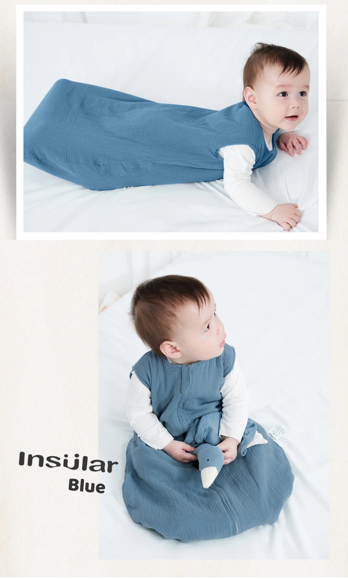 Muslin Cotton Baby Sleeping Bag – Anti-Kicking Cocoon for Newborns to 18 Months