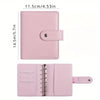 A pink compact cash budget binder featuring a wallet and a zip pocket.