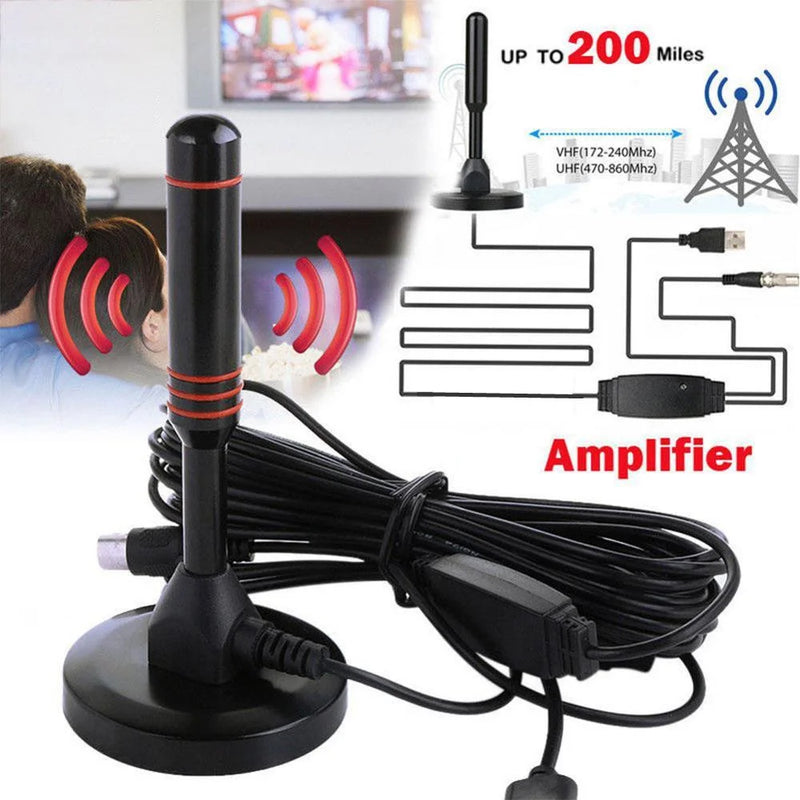 Ultra-Thin Indoor HDTV Antenna with Signal Amplifier