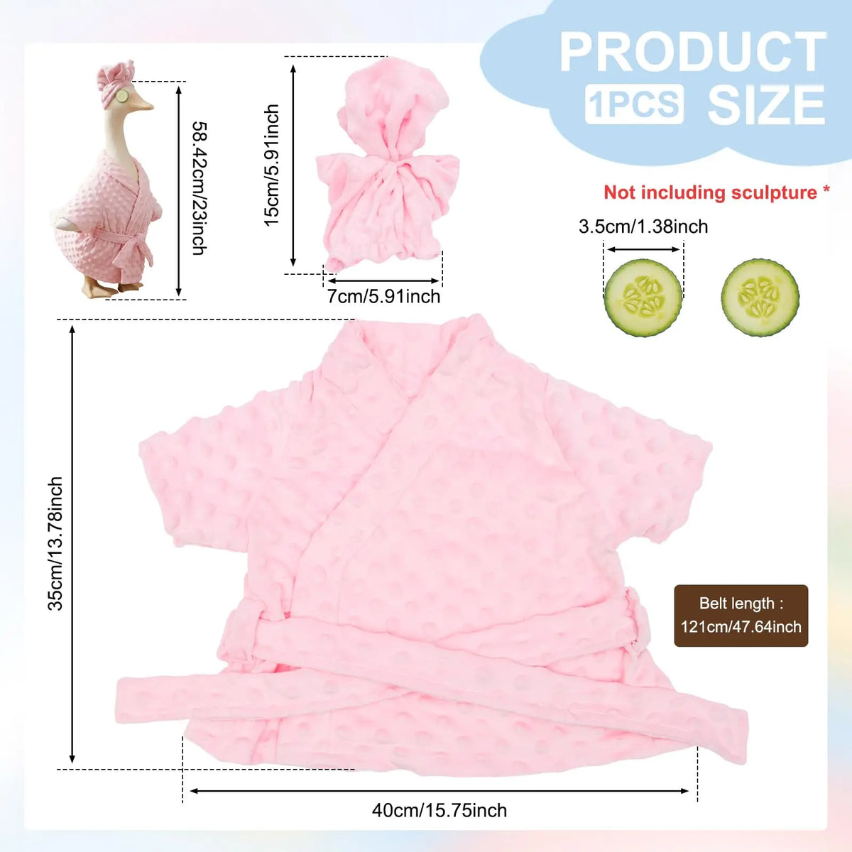 Pink garden goose costume set featuring a plush bird and a matching wrap