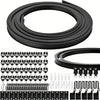 Black flexible bendable curtain track system components including rings, rods, and mounting brackets