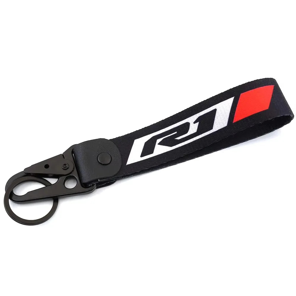 Black and red brake fluid reservoir cover sock for Yamaha R1 R6 motorcycle.