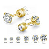 Double-Sided Cubic Zirconia Stud Earrings