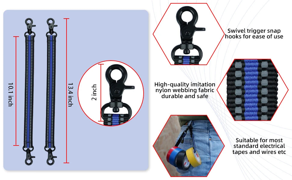 Durable Electrical Tape Holder with Snap Hook for Tool Belts and Pouches