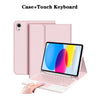A pink case holding a tablet and a detachable wireless keyboard for an iPad.