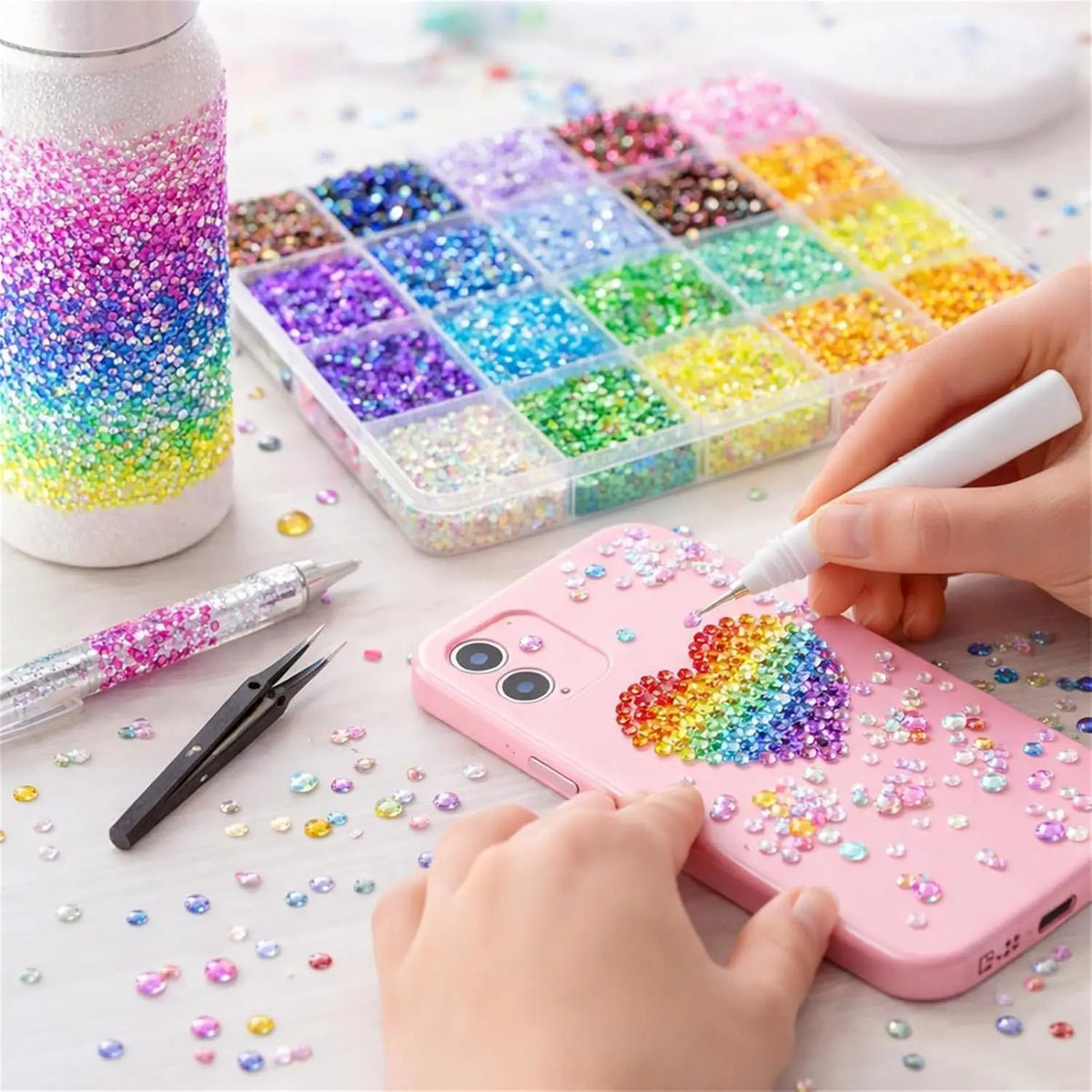 طقم DIY لتزيين الأحجار الكريمة بالراتنج