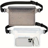 A clear waterproof pouch designed to protect a smartphone for swimming, diving, and outdoor use.