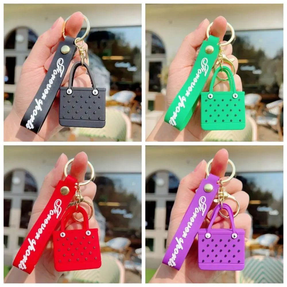 Silicone Beach Basket Keychain Charm