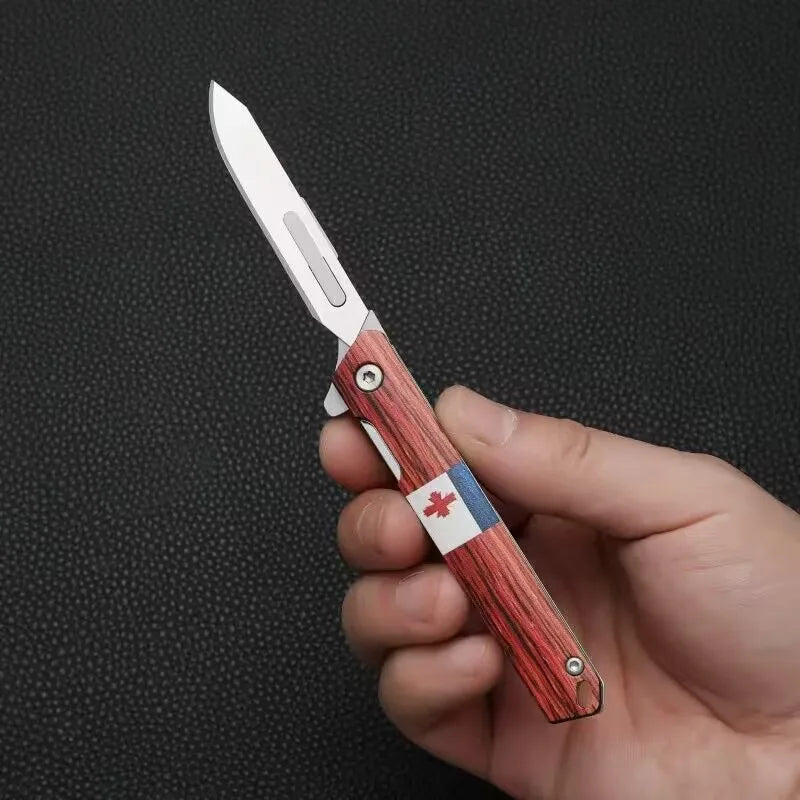 Stainless Steel Folding Utility Knife with Pocket Clip