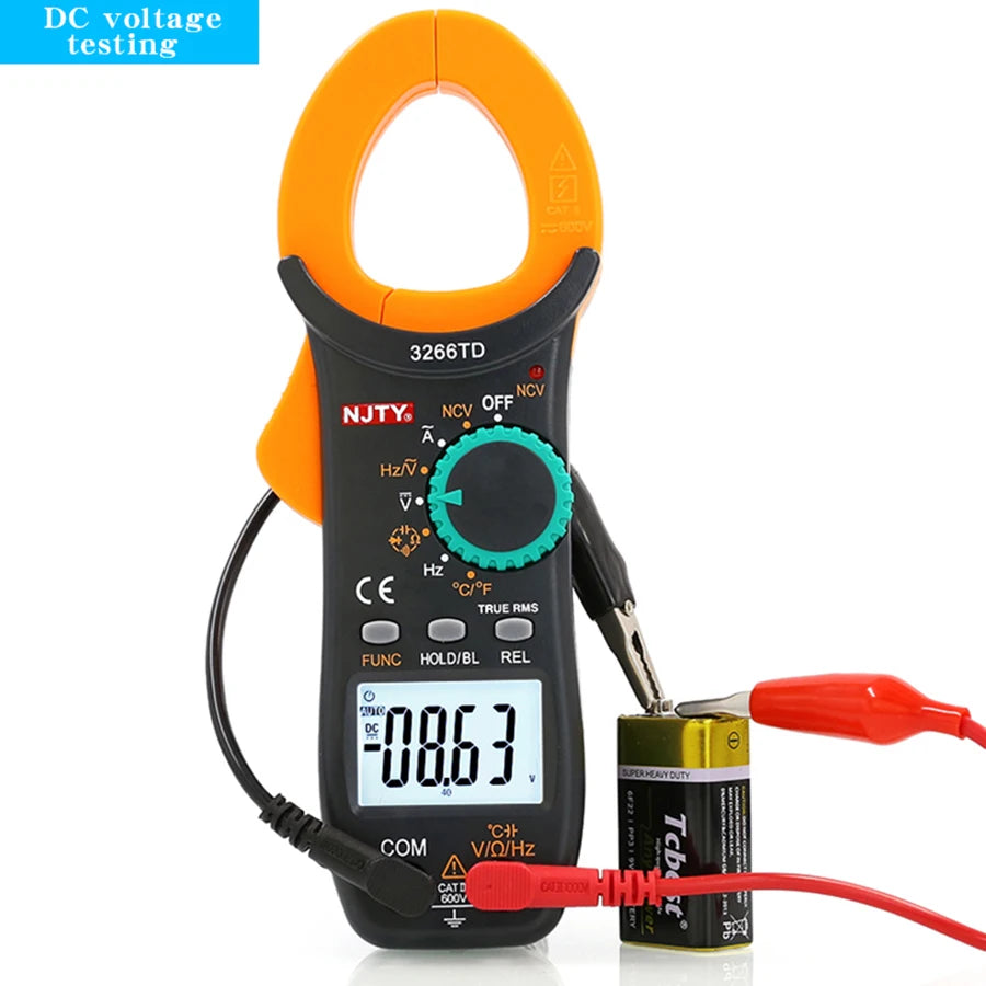 AC/DC Digital Clamp Meter with Temperature and Capacitance Testing