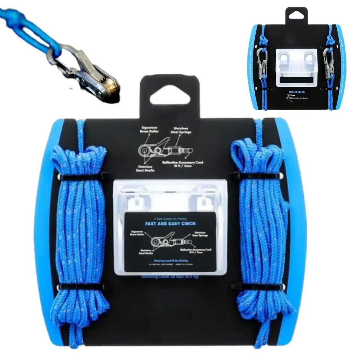 Heavy-Duty Rope Tensioner with Retractable Tie-Down