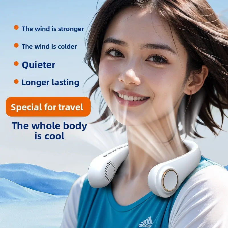 Portable Neck Cooling Fan with Digital Display