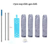Four pieces of 175cm mop white cloth and a duster brush are shown for cleaning.